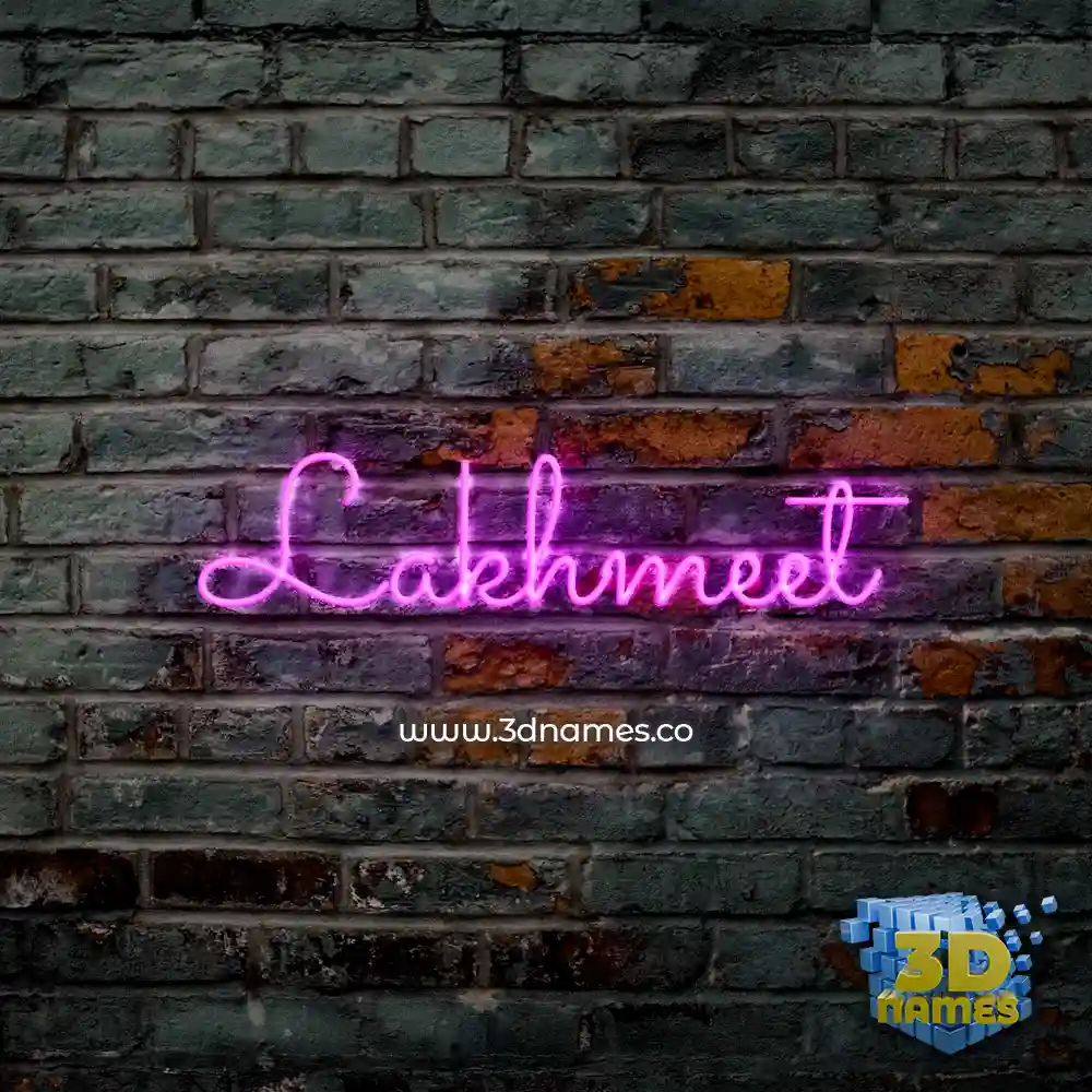 lakhmeet in Pink Neon style - 3D name wallpaper