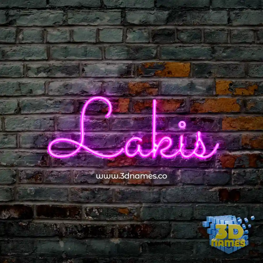 lakis in Pink Neon style - 3D name wallpaper