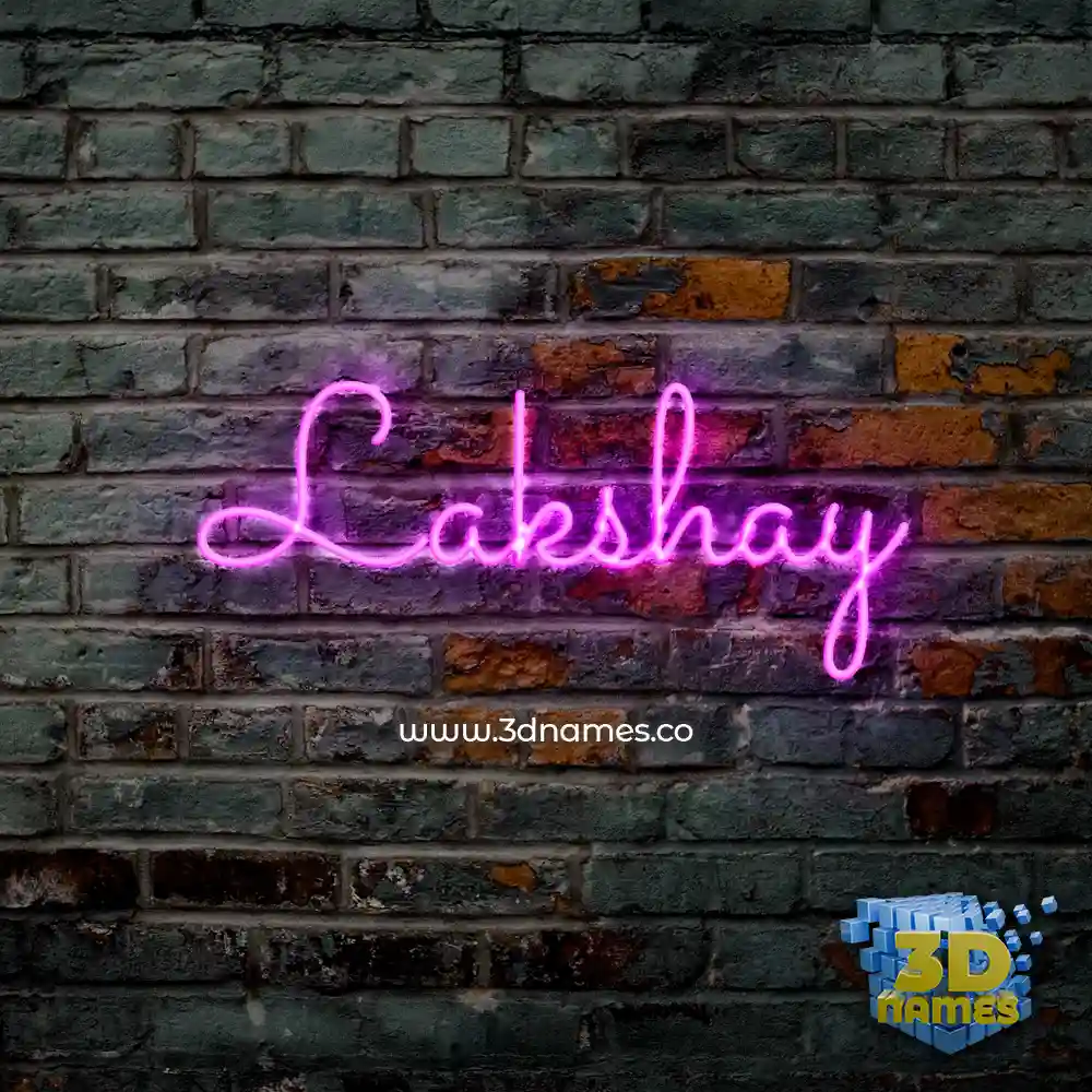 lakshay in Pink Neon style - 3D name wallpaper
