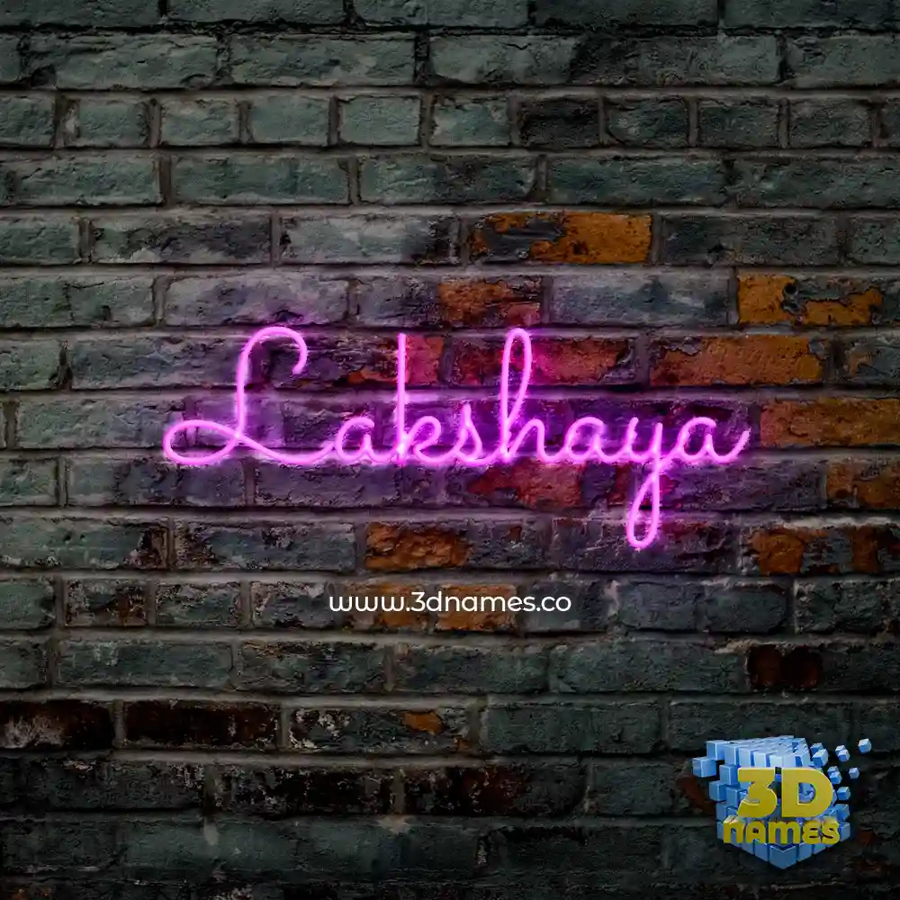 lakshaya in Pink Neon style - 3D name wallpaper