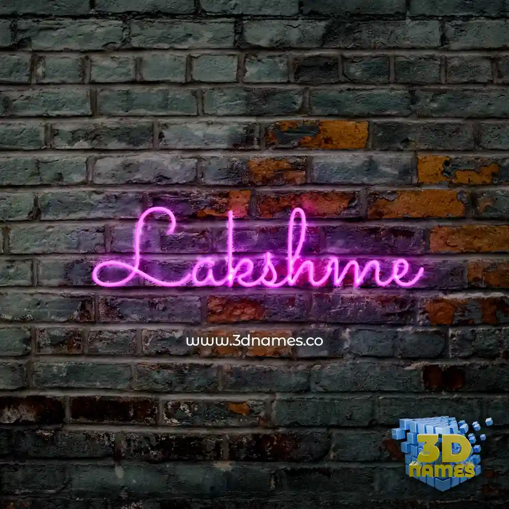 lakshme in Pink Neon style - 3D name wallpaper