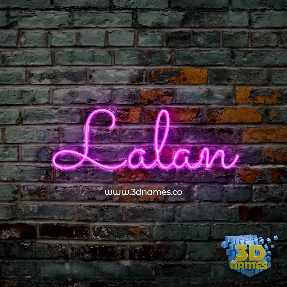 lalan in Pink Neon style - 3D name wallpaper