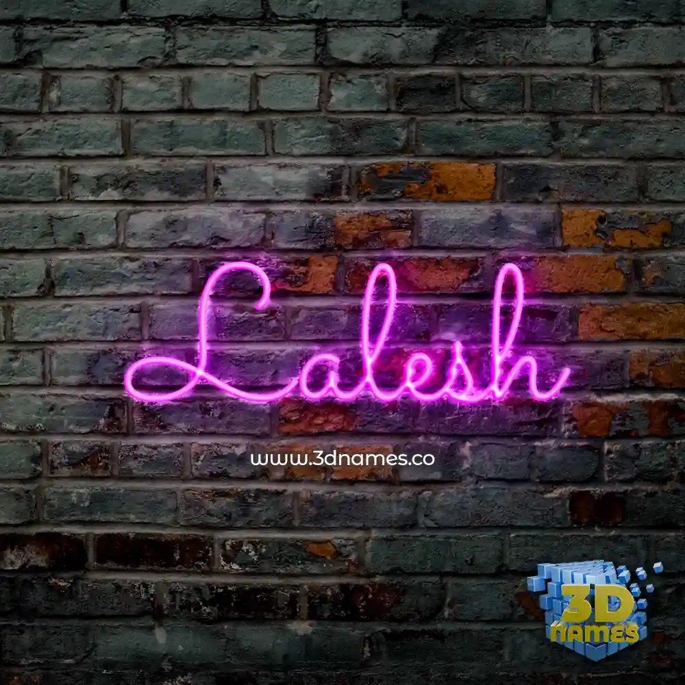 lalesh in Pink Neon style - 3D name wallpaper