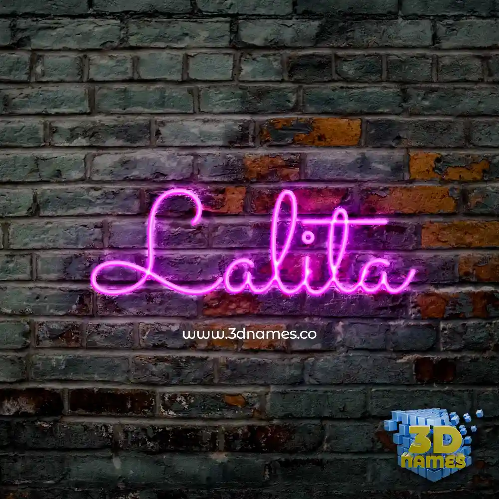 lalita in Pink Neon style - 3D name wallpaper