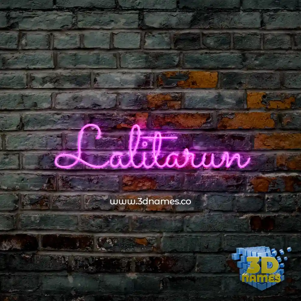 lalitarun in Pink Neon style - 3D name wallpaper