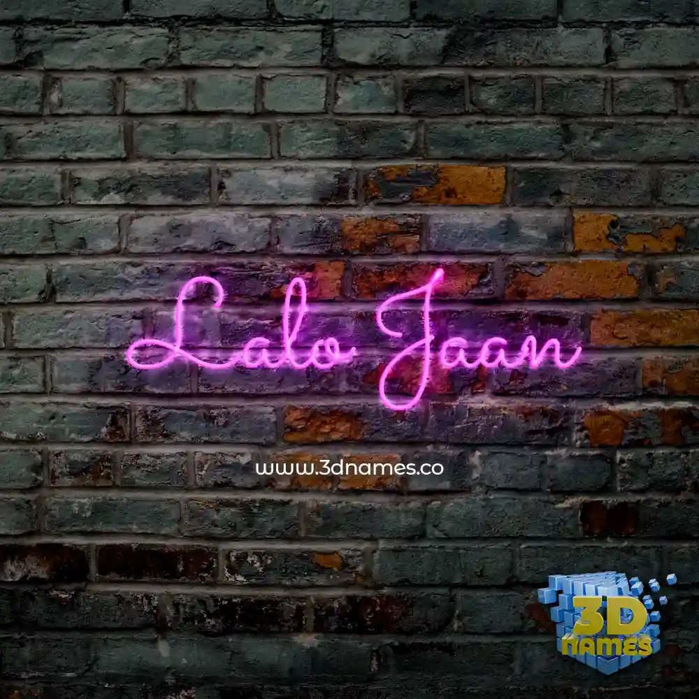 lalo jaan in Pink Neon style - 3D name wallpaper