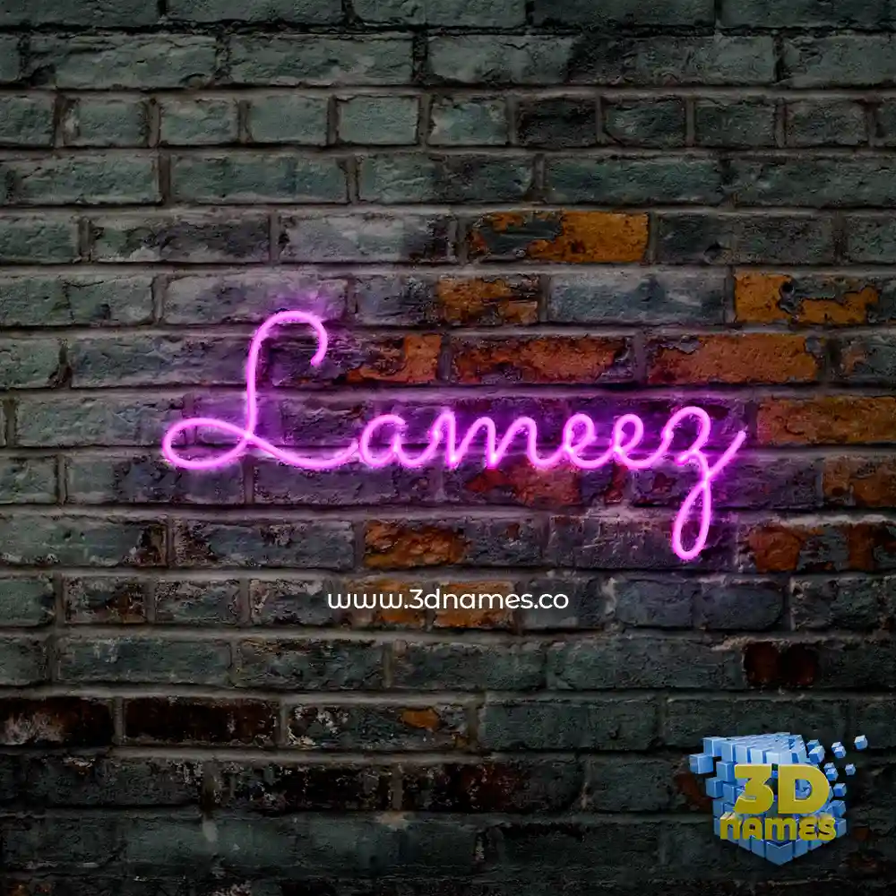 lameez in Pink Neon style - 3D name wallpaper