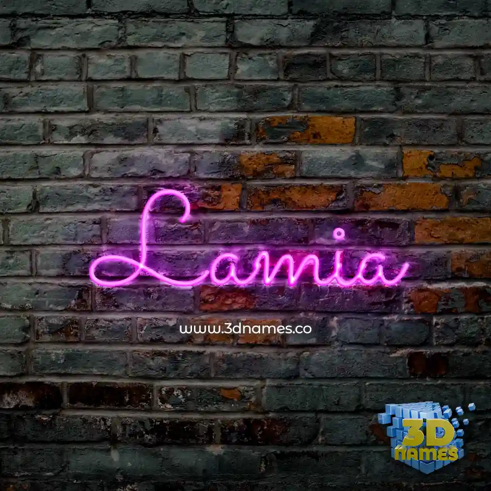 lamia in Pink Neon style - 3D name wallpaper