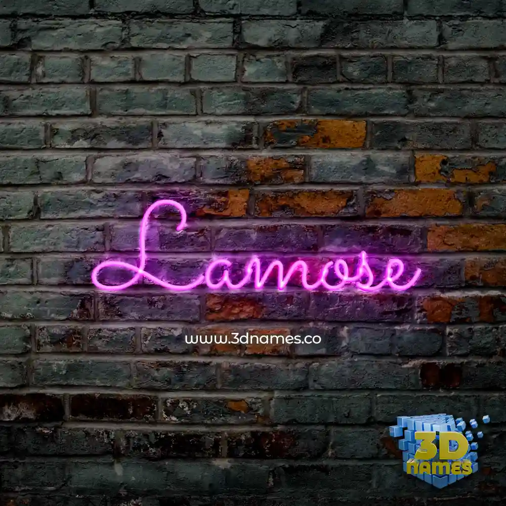 lamose in Pink Neon style - 3D name wallpaper