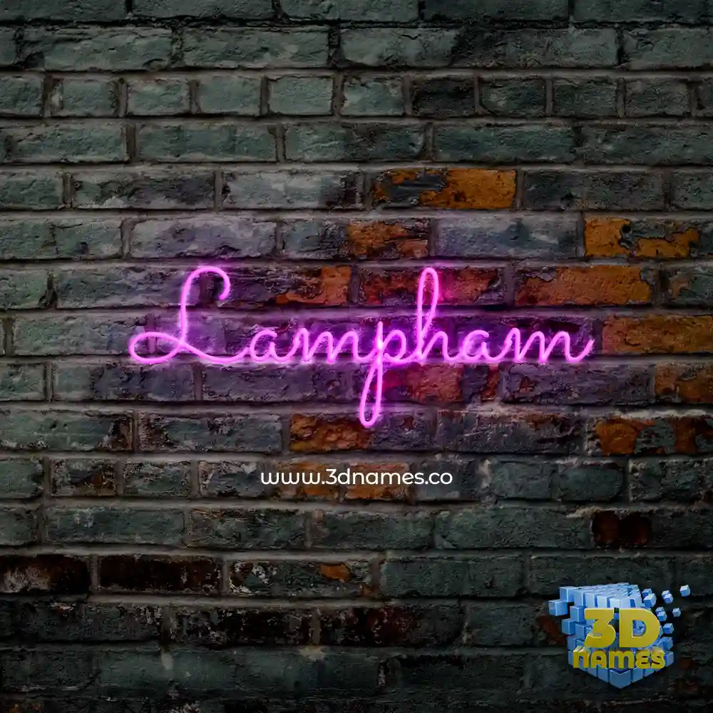 lampham in Pink Neon style - 3D name wallpaper
