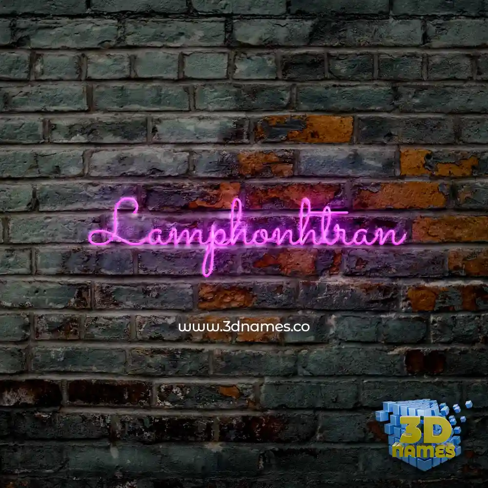 lamphonhtran in Pink Neon style - 3D name wallpaper