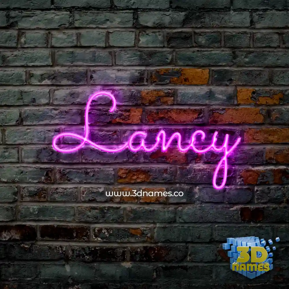 lancy in Pink Neon style - 3D name wallpaper