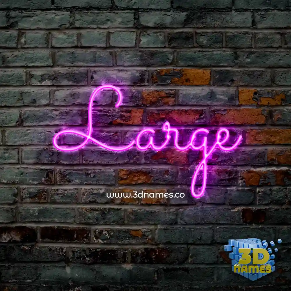 large in Pink Neon style - 3D name wallpaper