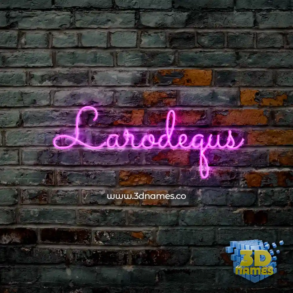 larodequs in Pink Neon style - 3D name wallpaper