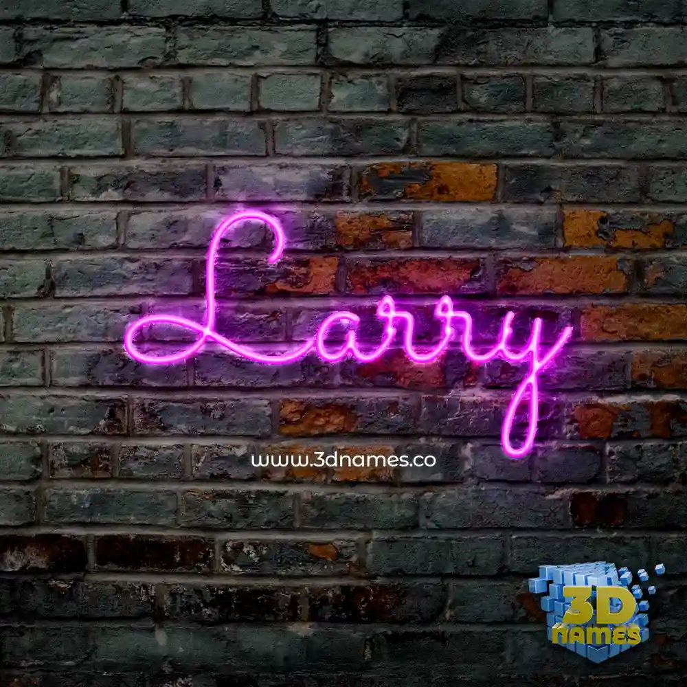 larry in Pink Neon style - 3D name wallpaper