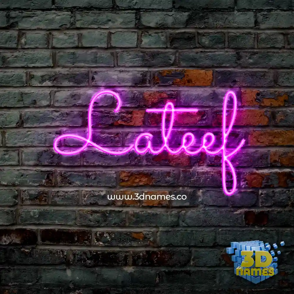 lateef in Pink Neon style - 3D name wallpaper