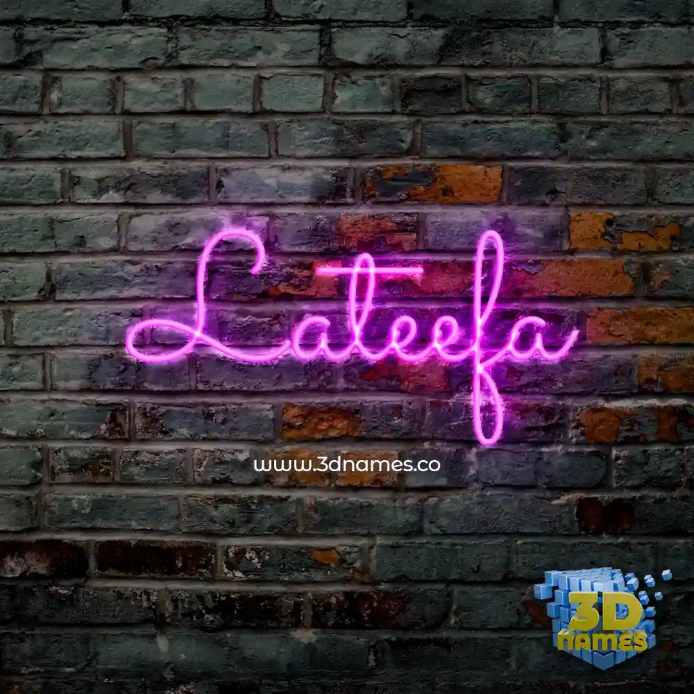 lateefa in Pink Neon style - 3D name wallpaper