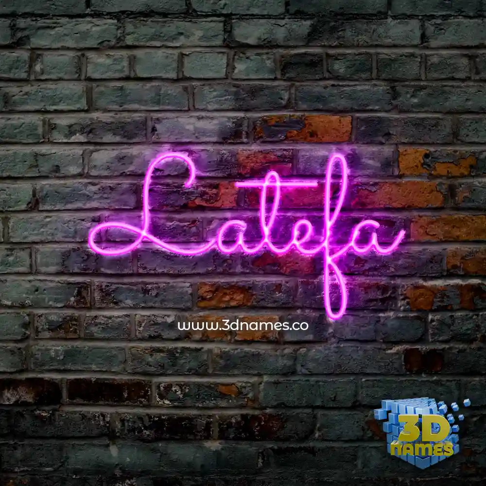 latefa in Pink Neon style - 3D name wallpaper