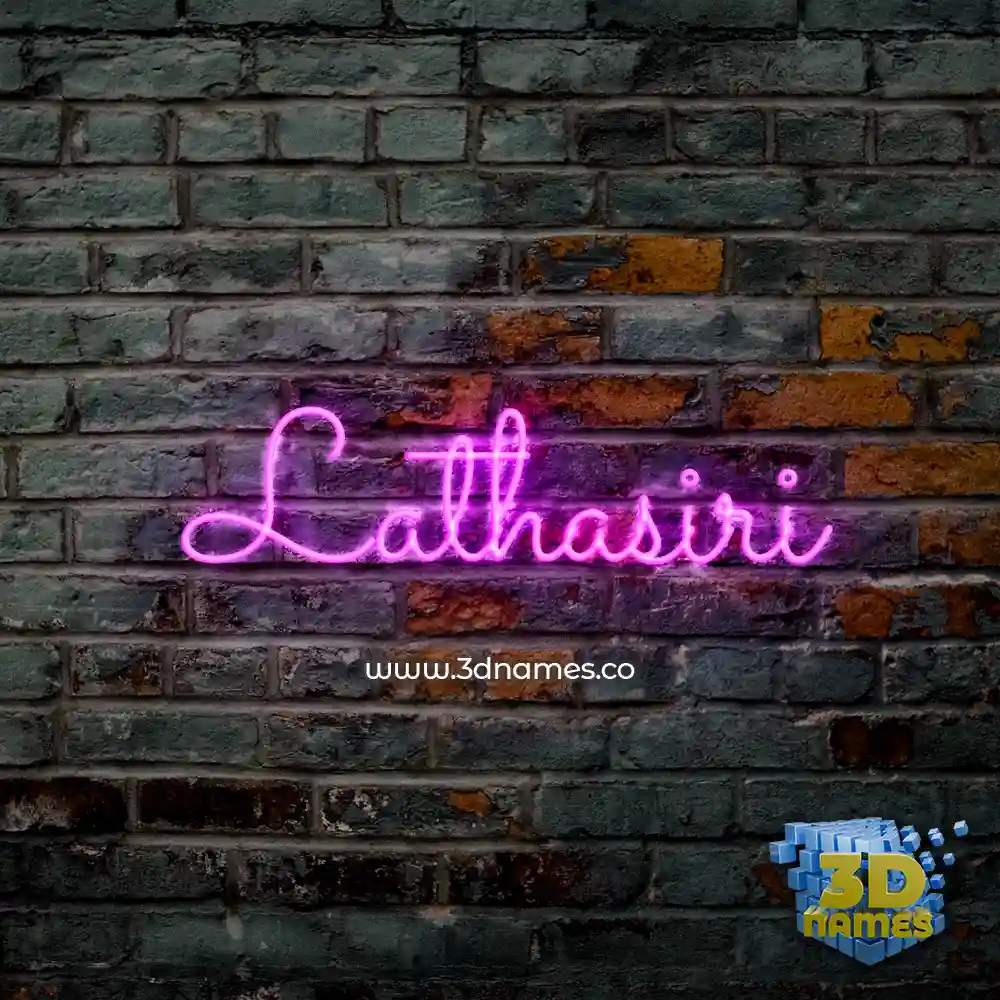 lathasiri in Pink Neon style - 3D name wallpaper