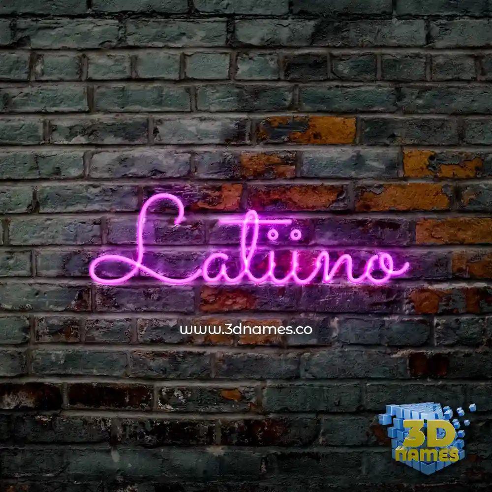 latiino in Pink Neon style - 3D name wallpaper