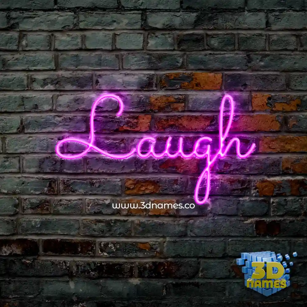 laugh in Pink Neon style - 3D name wallpaper