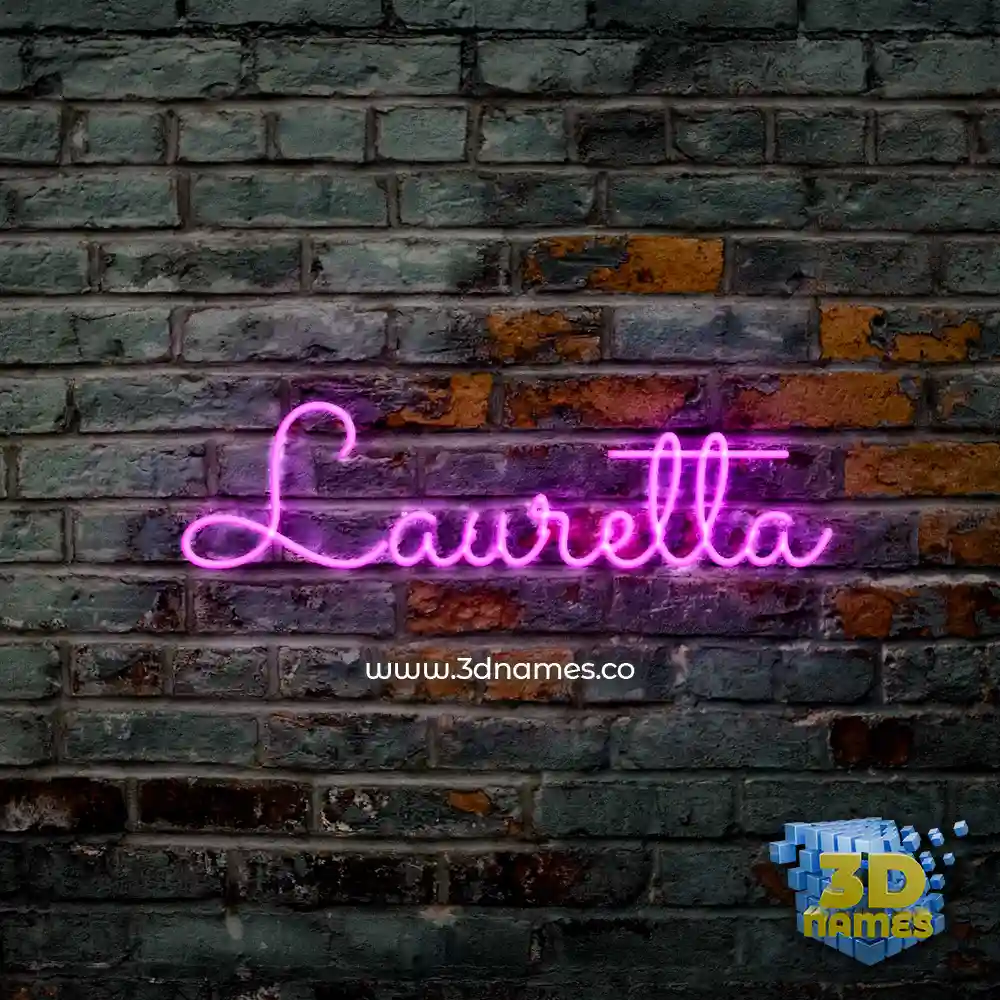 lauretta in Pink Neon style - 3D name wallpaper