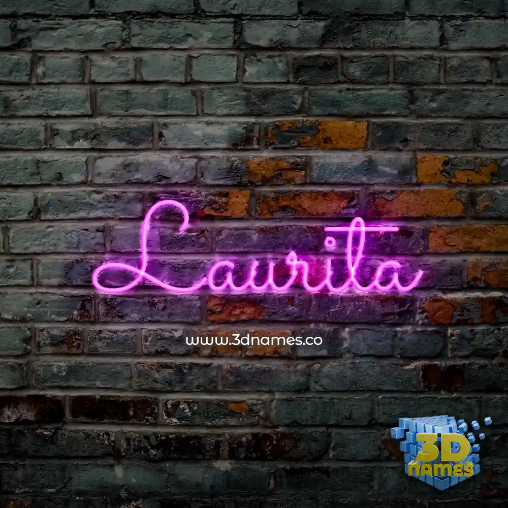 laurita in Pink Neon style - 3D name wallpaper