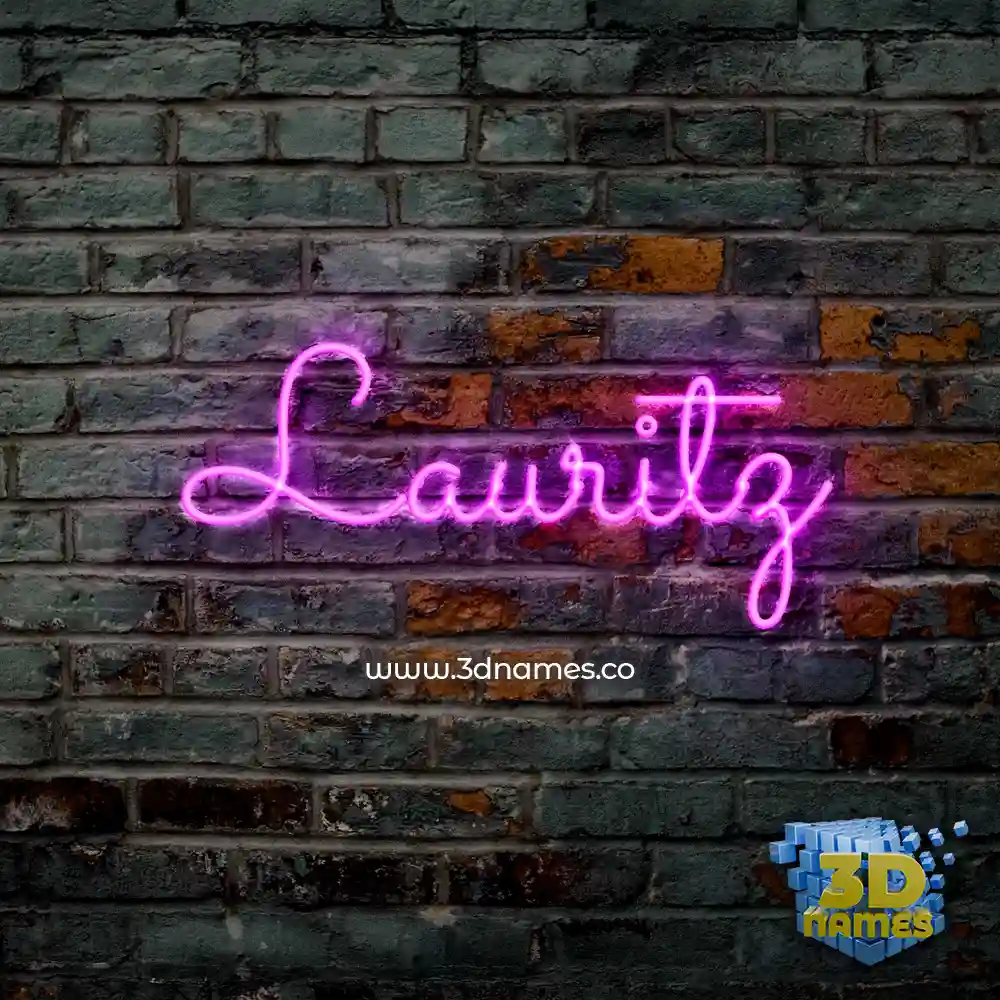 lauritz in Pink Neon style - 3D name wallpaper