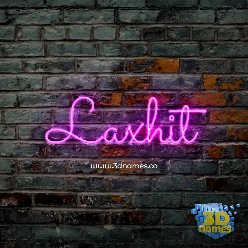 laxhit in Pink Neon style - 3D name wallpaper