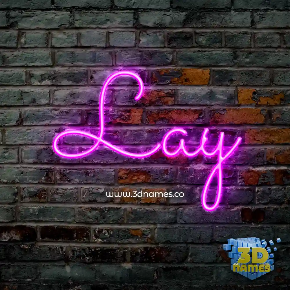 lay in Pink Neon style - 3D name wallpaper