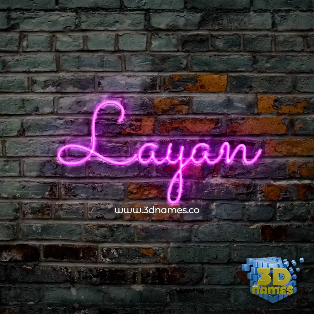 layan in Pink Neon style - 3D name wallpaper