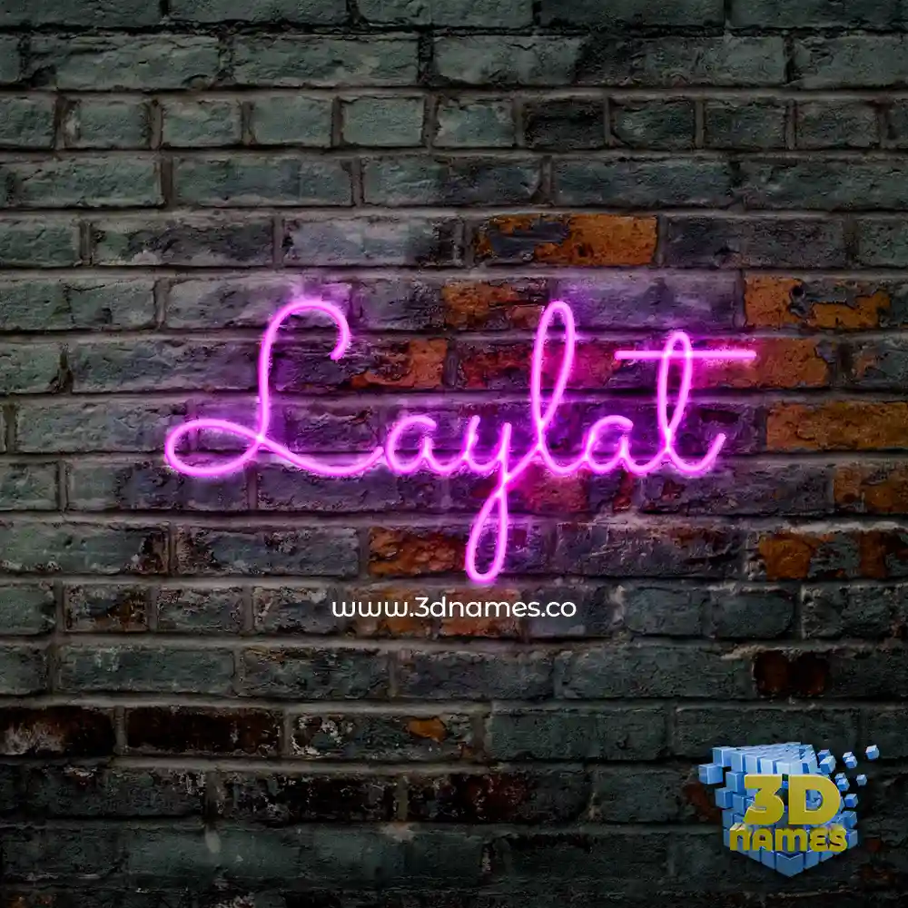 laylat in Pink Neon style - 3D name wallpaper