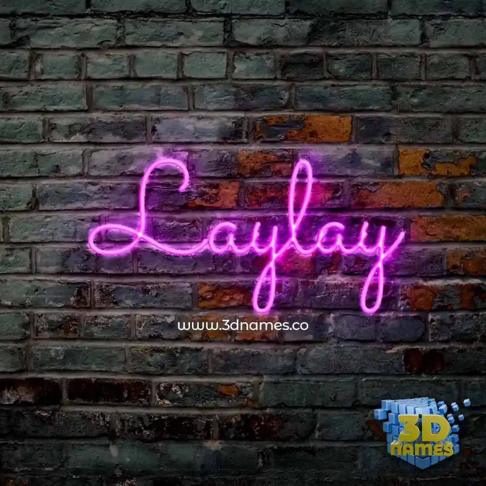 laylay in Pink Neon style - 3D name wallpaper