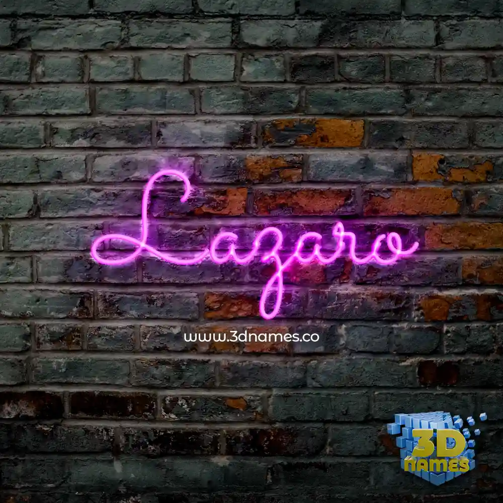 lazaro in Pink Neon style - 3D name wallpaper