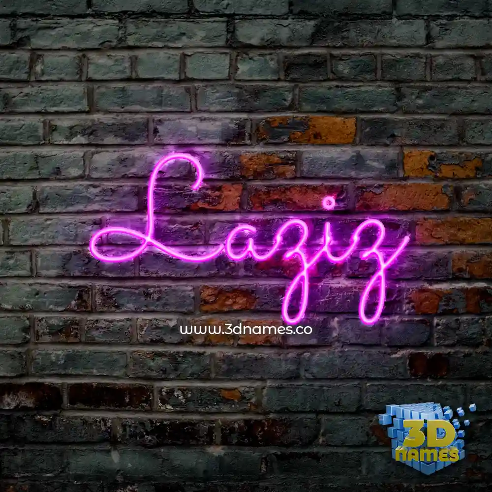 laziz in Pink Neon style - 3D name wallpaper