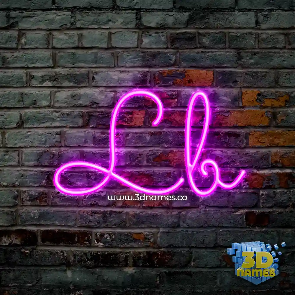lb in Pink Neon style - 3D name wallpaper