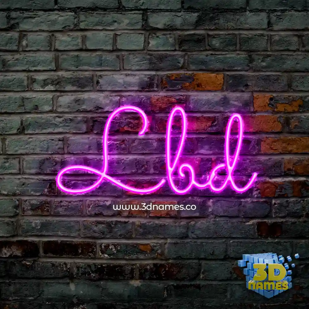 lbd in Pink Neon style - 3D name wallpaper