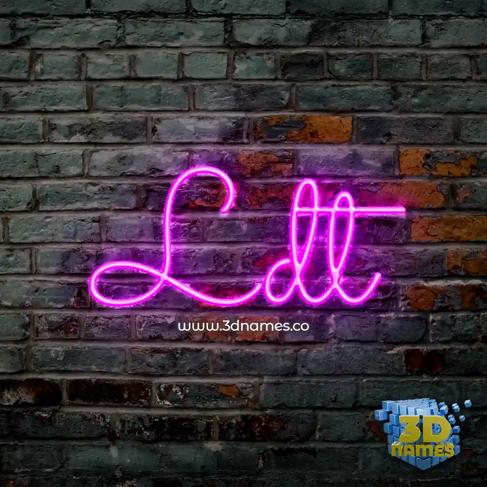 ldt in Pink Neon style - 3D name wallpaper