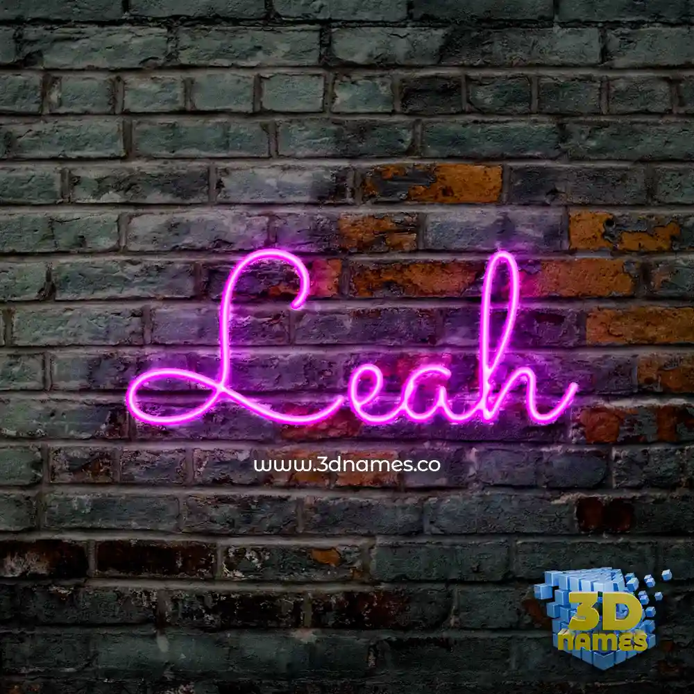 leah in Pink Neon style - 3D name wallpaper