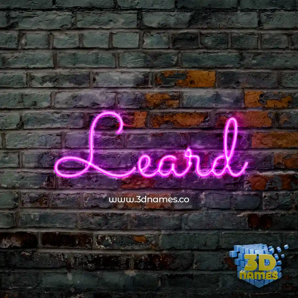 leard in Pink Neon style - 3D name wallpaper