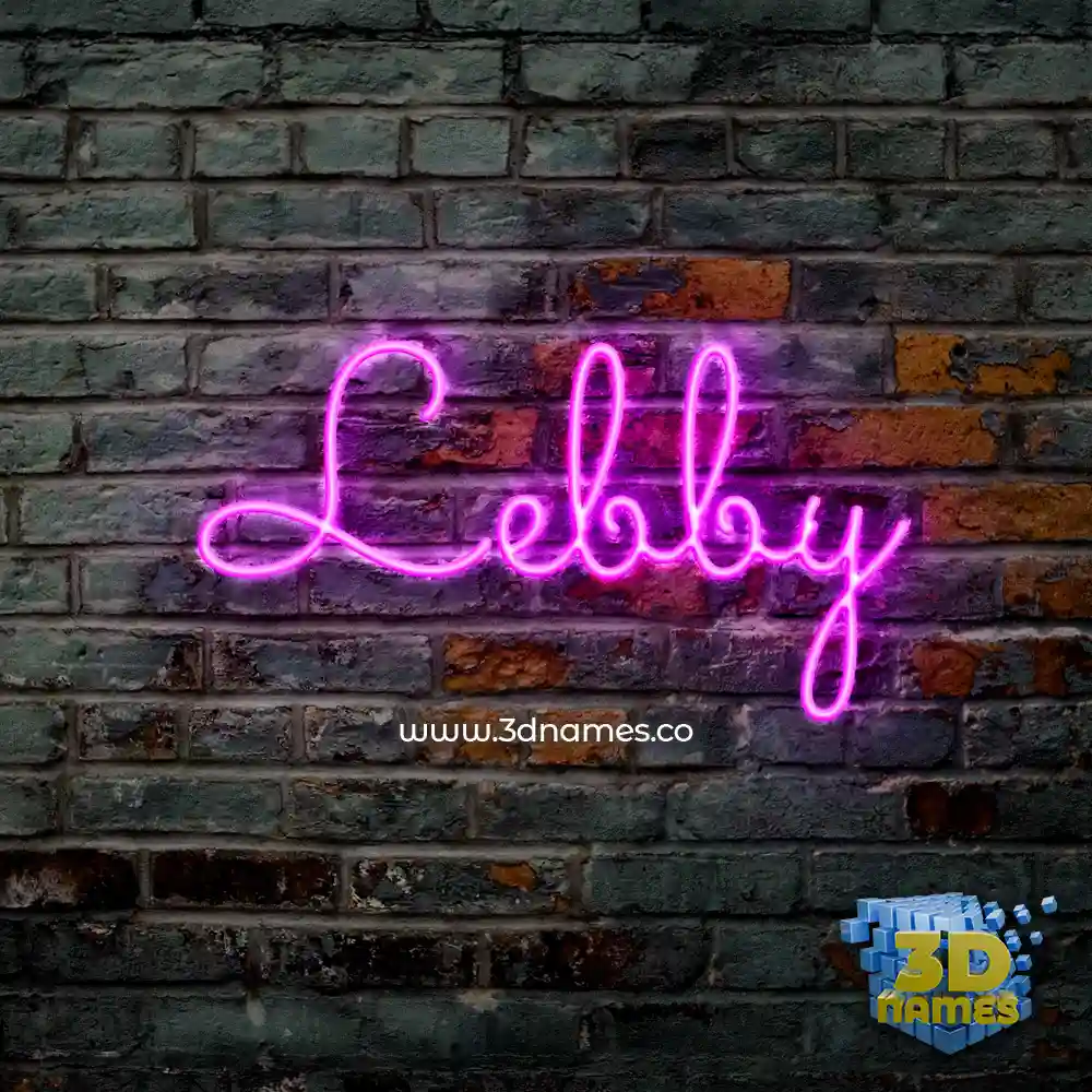 lebby in Pink Neon style - 3D name wallpaper