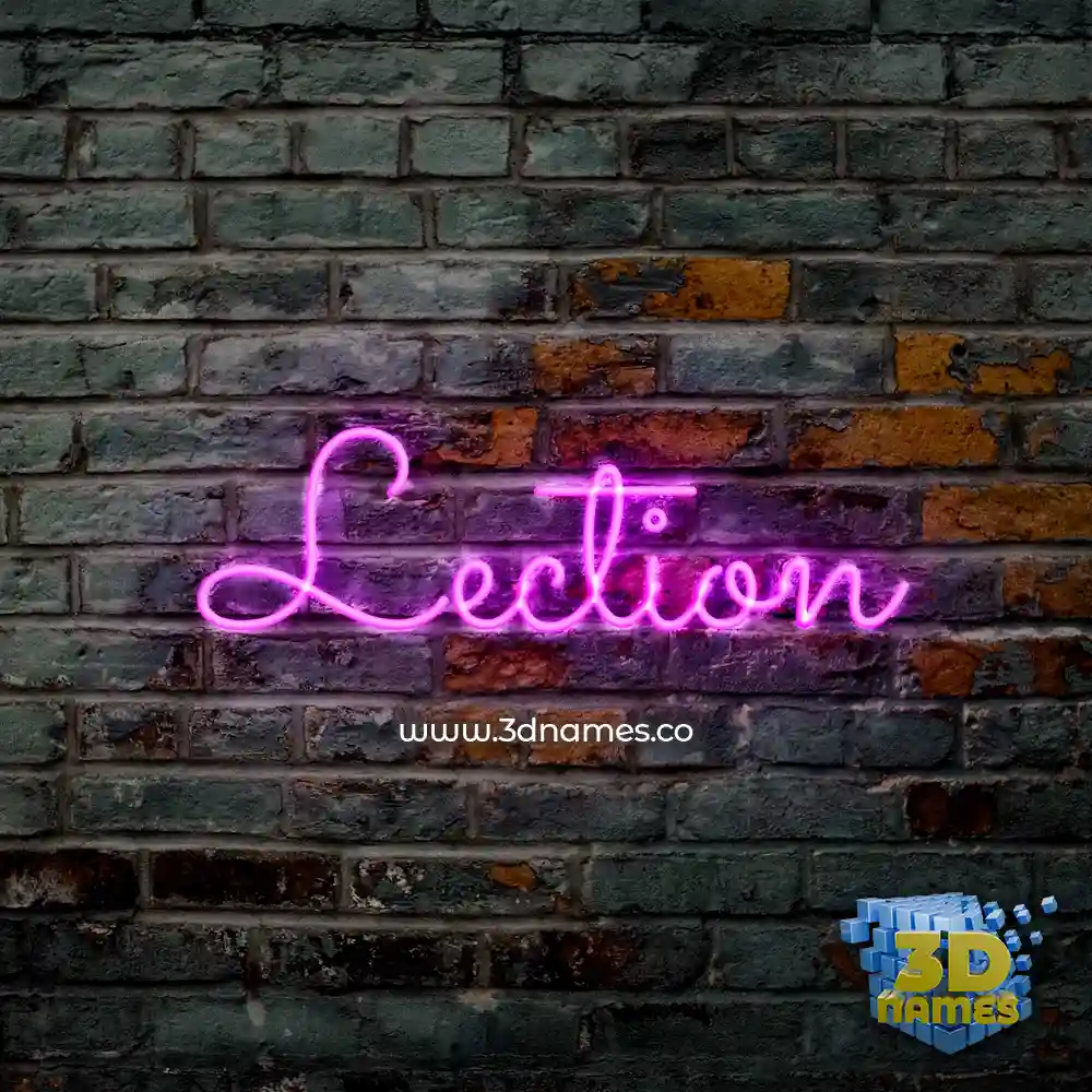 lection in Pink Neon style - 3D name wallpaper