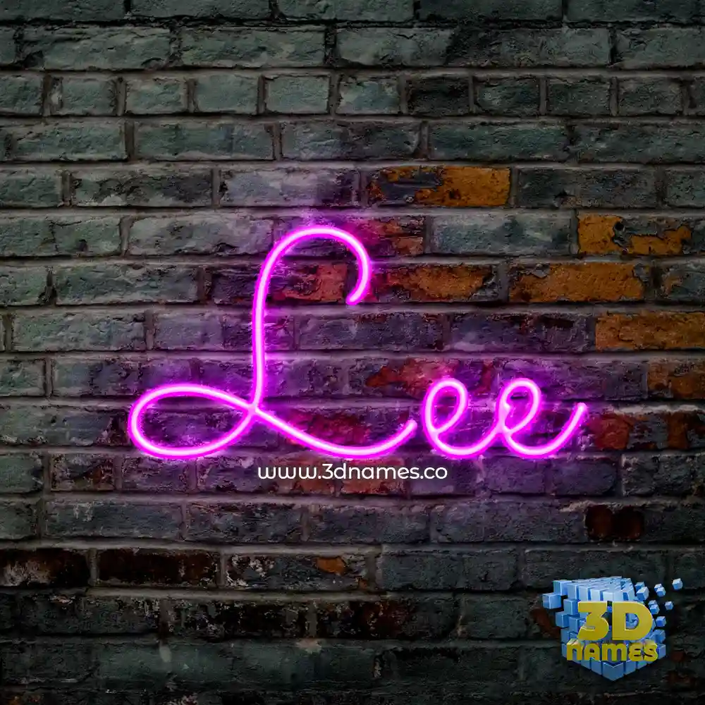 lee in Pink Neon style - 3D name wallpaper