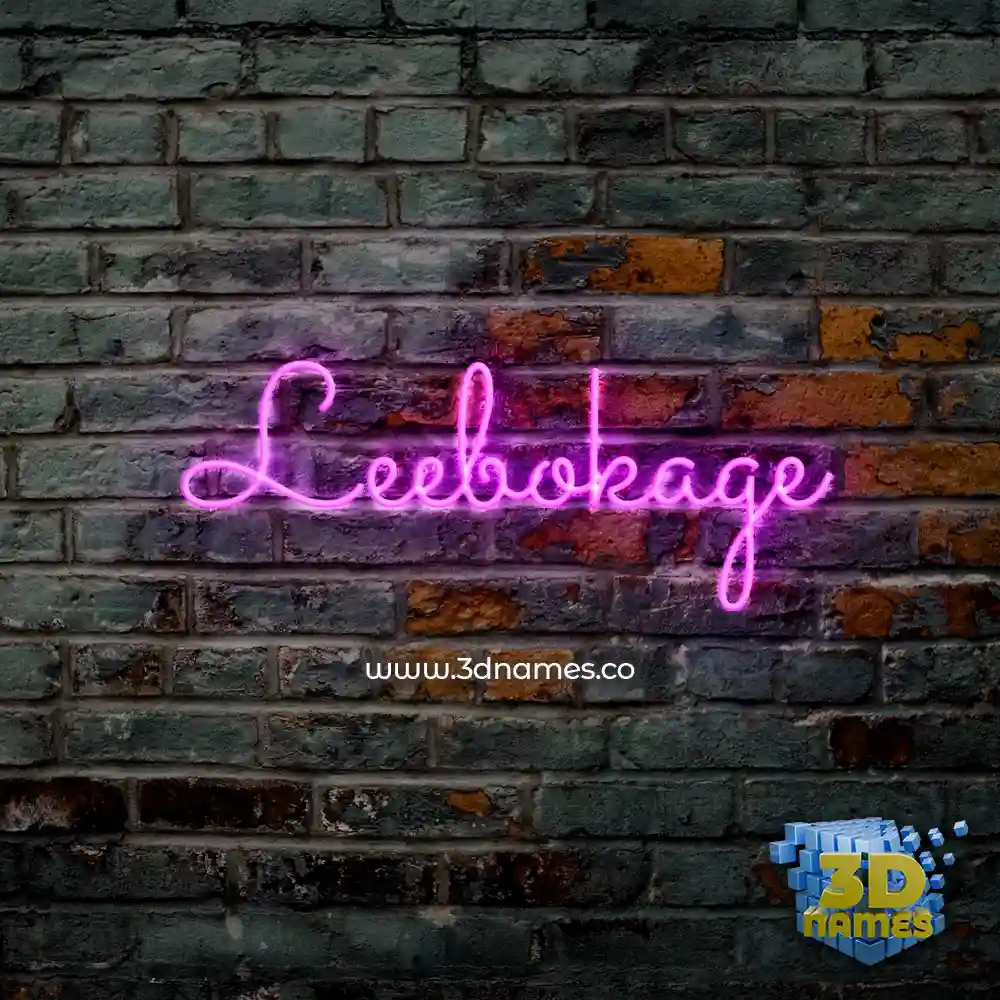 leebokage in Pink Neon style - 3D name wallpaper
