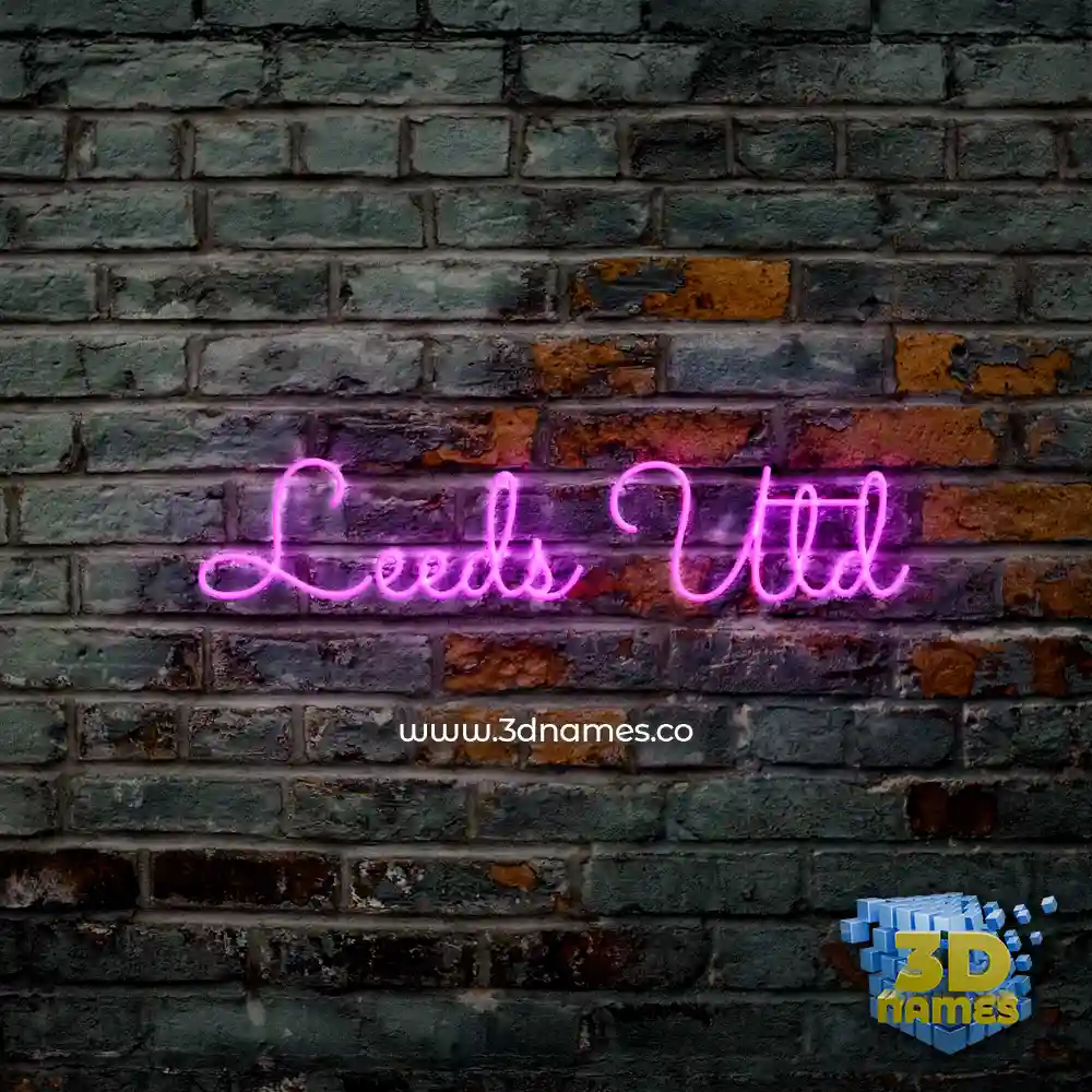 leeds utd in Pink Neon style - 3D name wallpaper