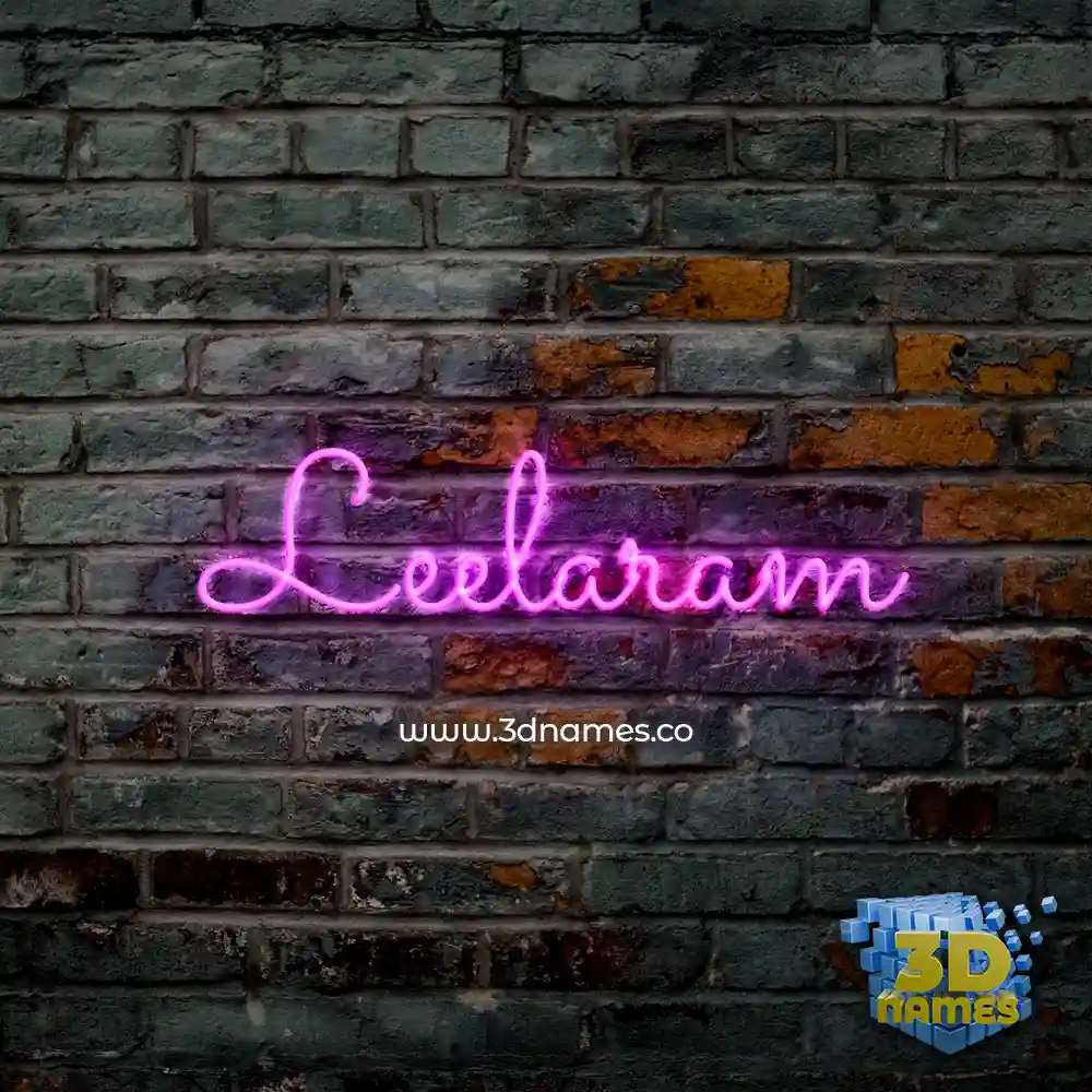 leelaram in Pink Neon style - 3D name wallpaper