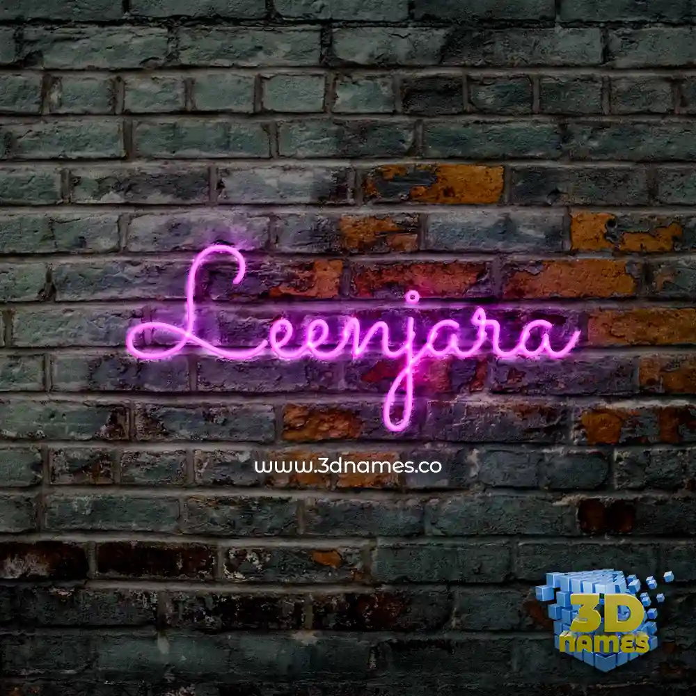 leenjara in Pink Neon style - 3D name wallpaper