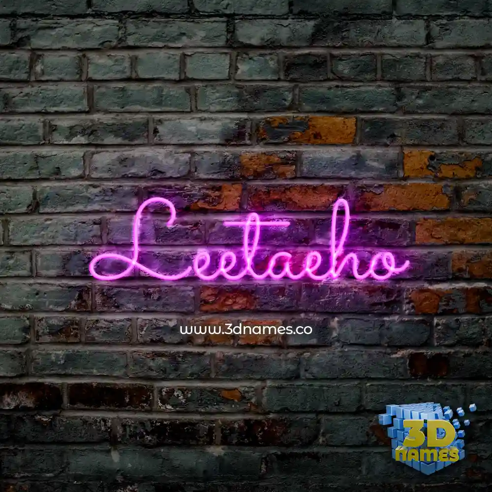 leetaeho in Pink Neon style - 3D name wallpaper