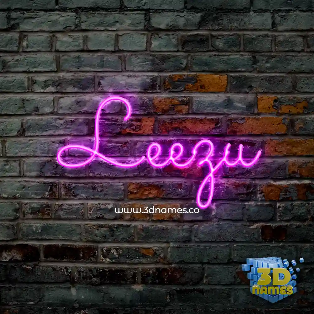 leezu in Pink Neon style - 3D name wallpaper