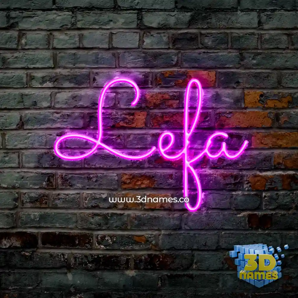 lefa in Pink Neon style - 3D name wallpaper